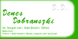denes dobranszki business card